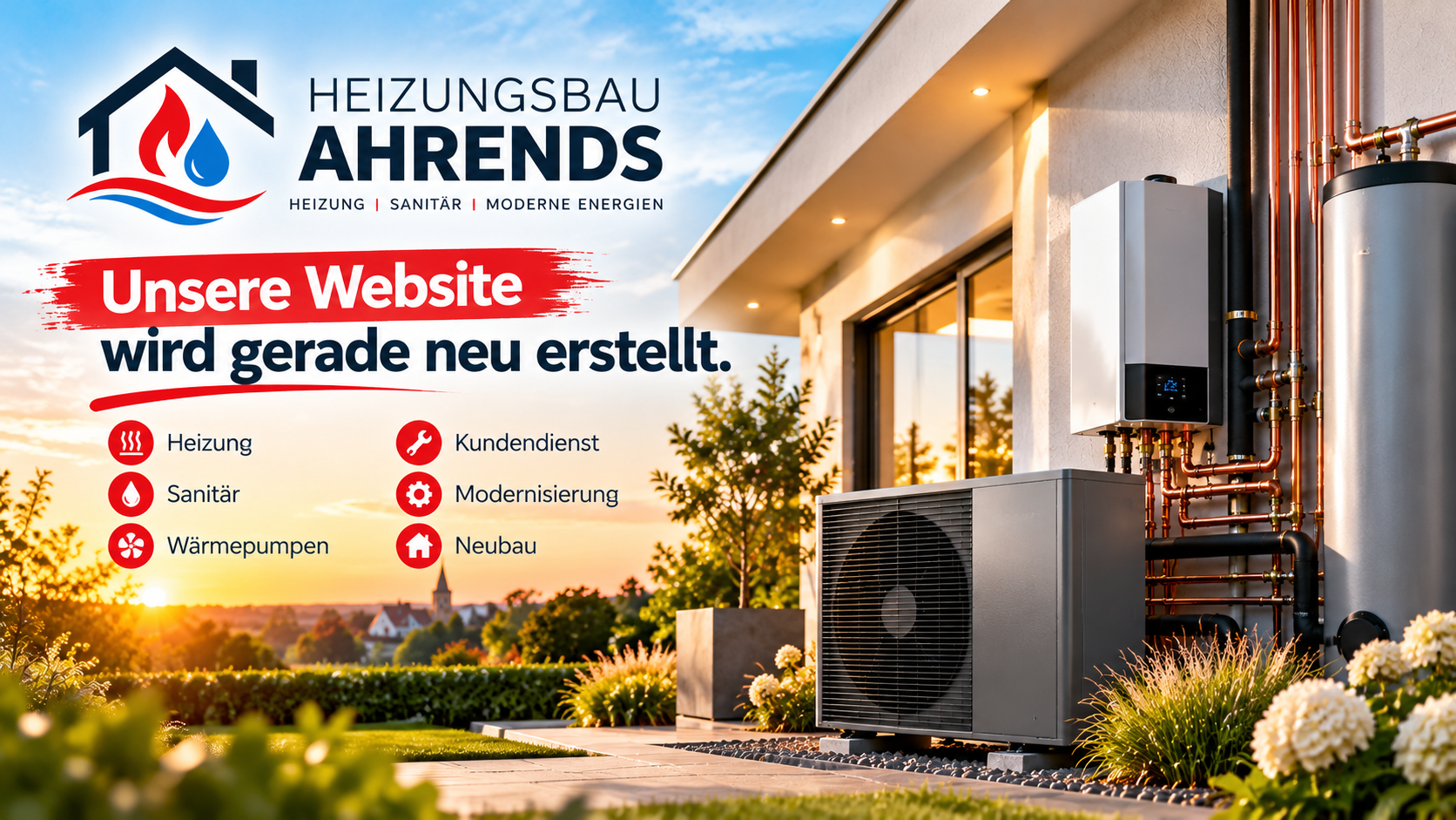 Heizungsbau Ahrends – Unsere Website wird neu erstellt, bitte haben Sie etwas Geduld